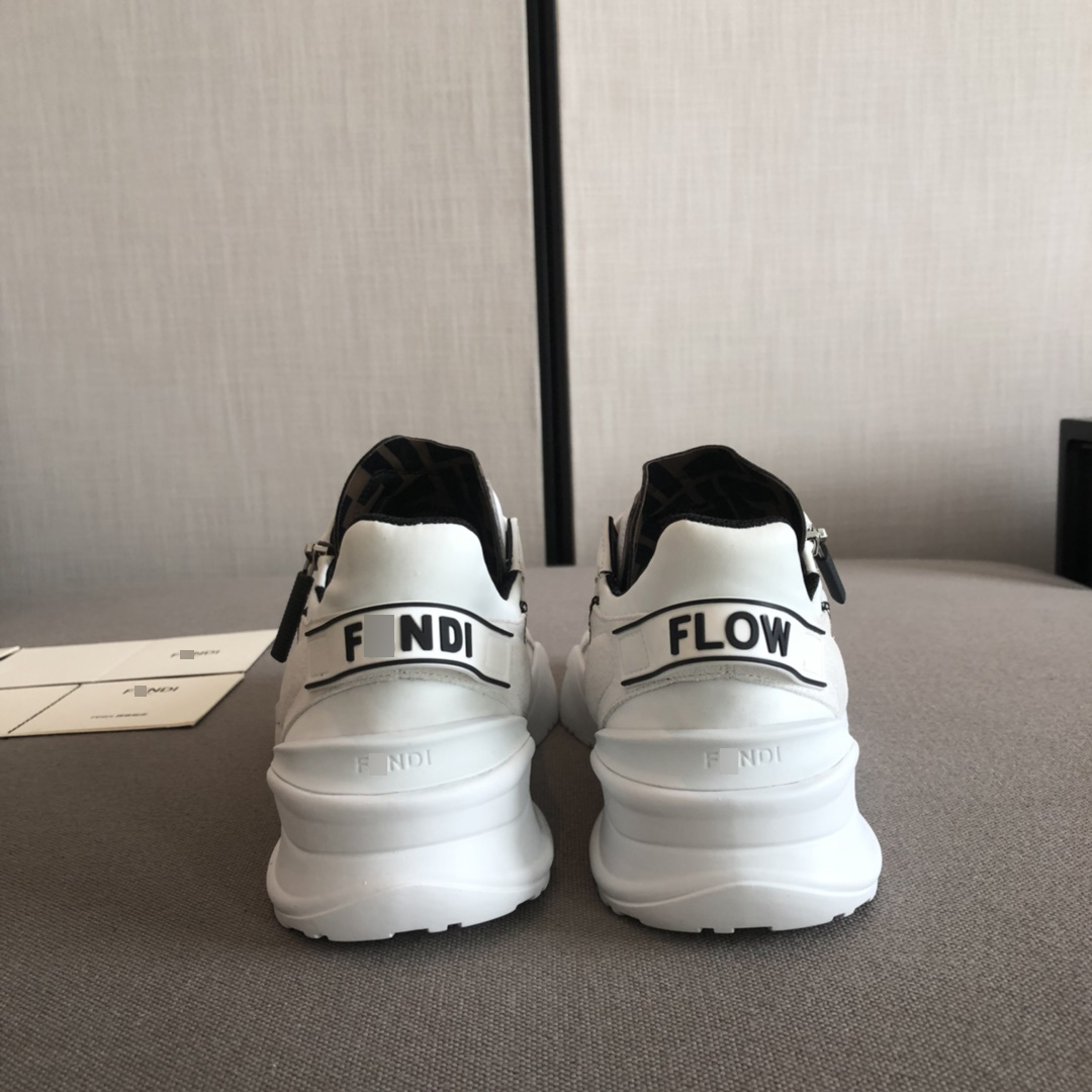 フェンディFLOWホワイトナイロンスエードロートップシューズ8E8035EKVF0AGX 詳細画像 3