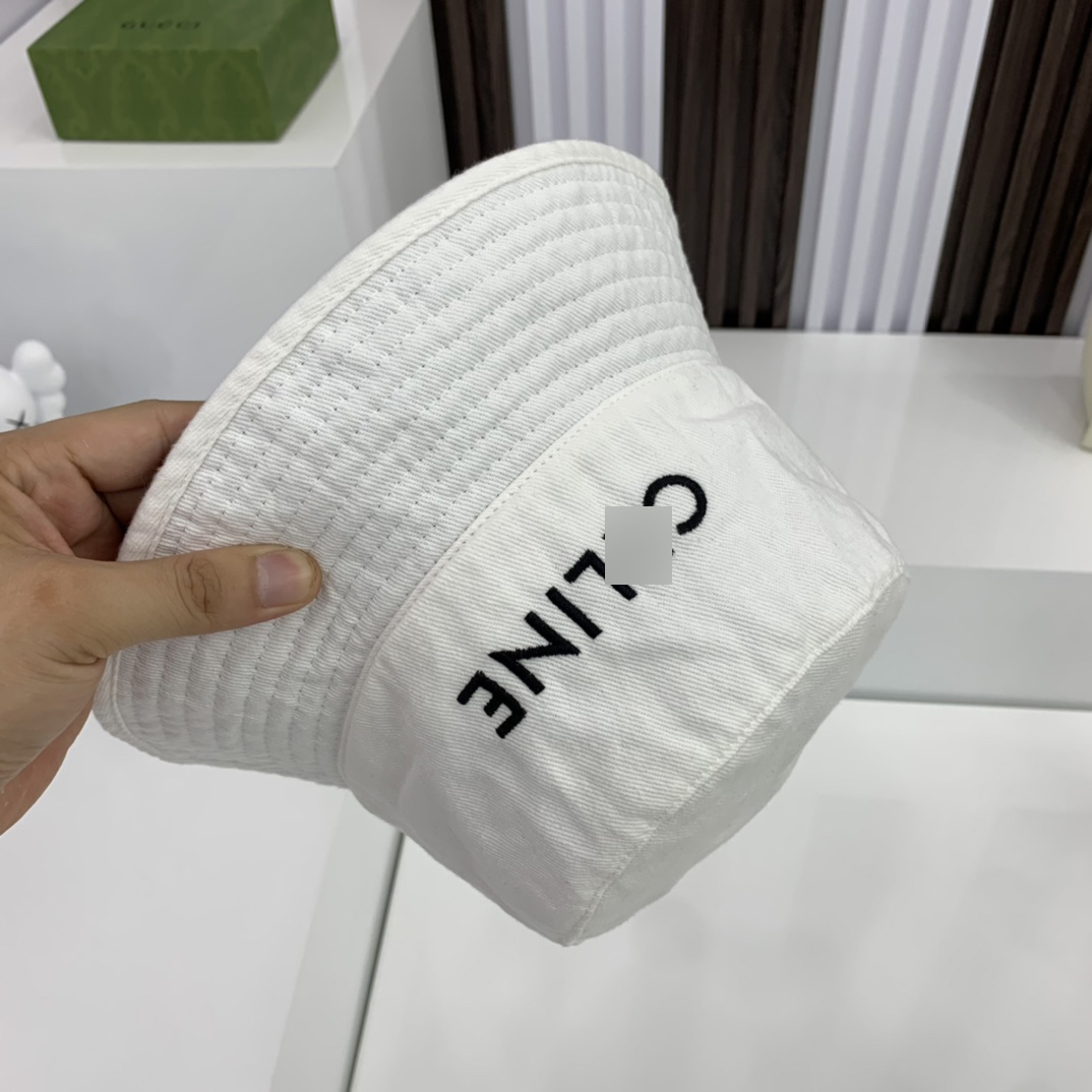 セリーヌフィッシャーマンハットホワイト2AUD3865M.01OP 詳細画像 2