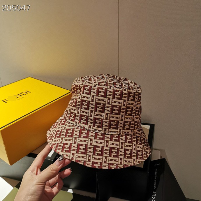 フェンディダブルFワイドブリムフィッシャーマンハットレッドFXQ670ADNGF0QD1 詳細画像 2