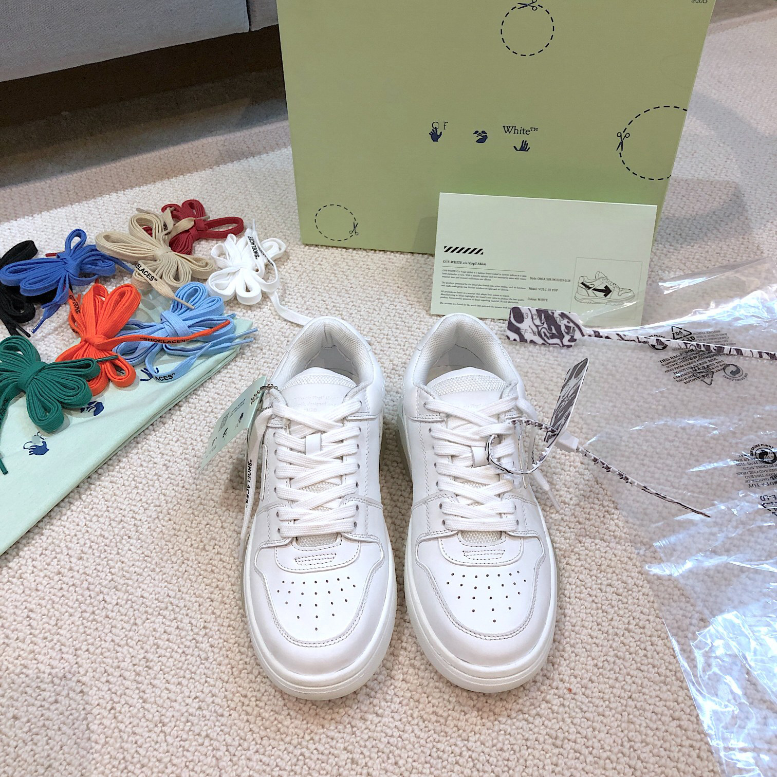オフホワイトOut Of OfficeカーフレザースニーカーOMIA189R21LEA0010101 詳細画像 3