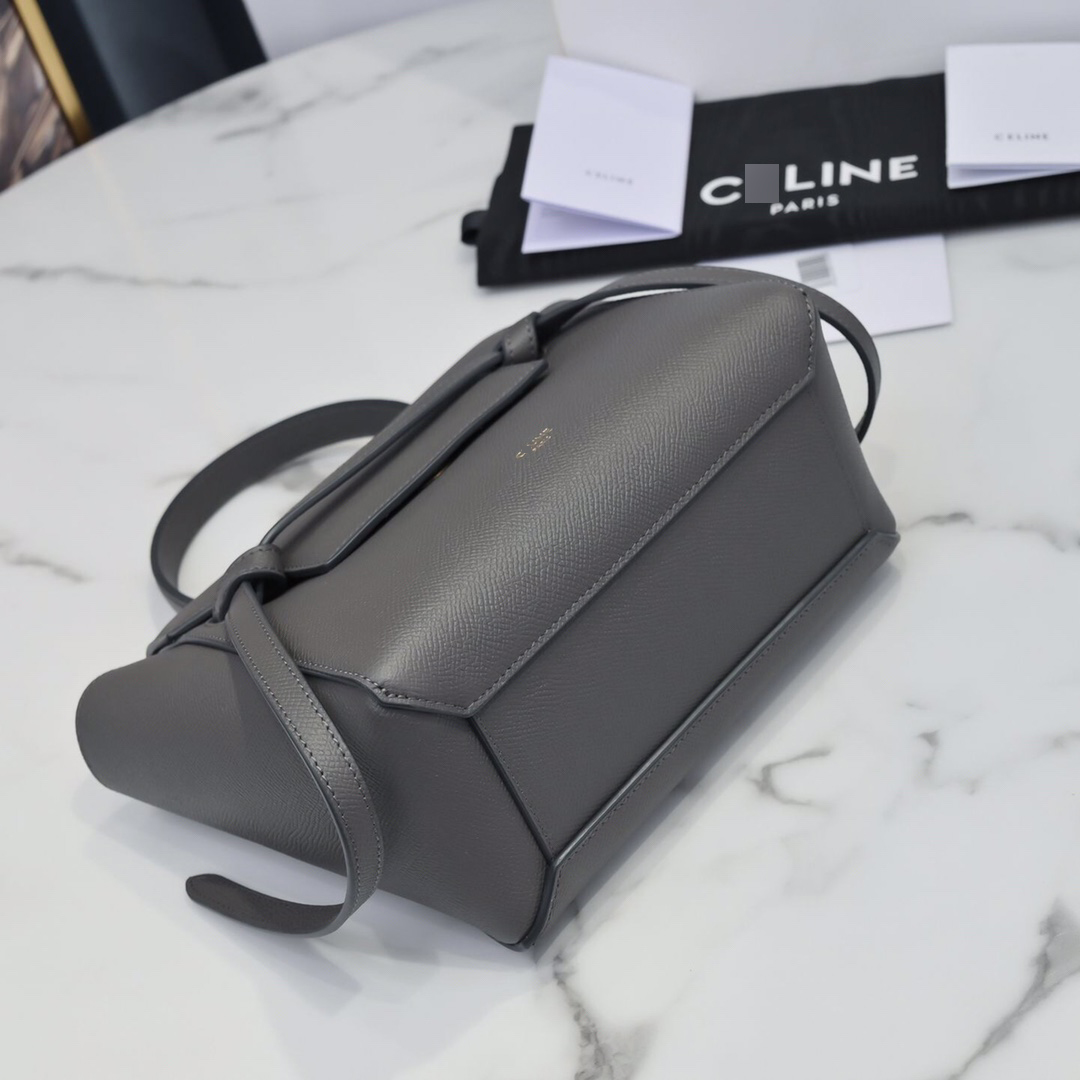 セリーヌナノベルトバッググレインカーフスキングレー 詳細画像 3