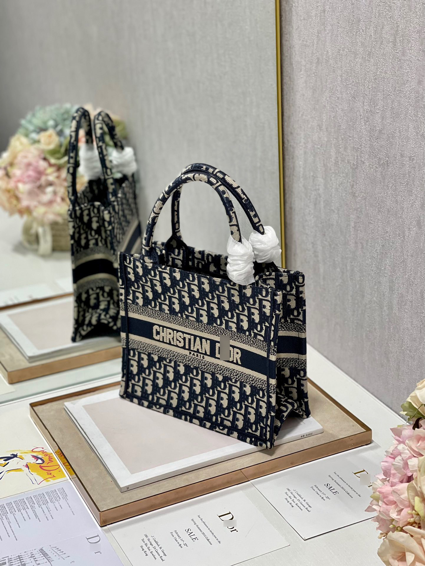 ディオールBOOK TOTE スモールバッグオブリーク ジャカード M1265ZRIW_M928 詳細画像 3