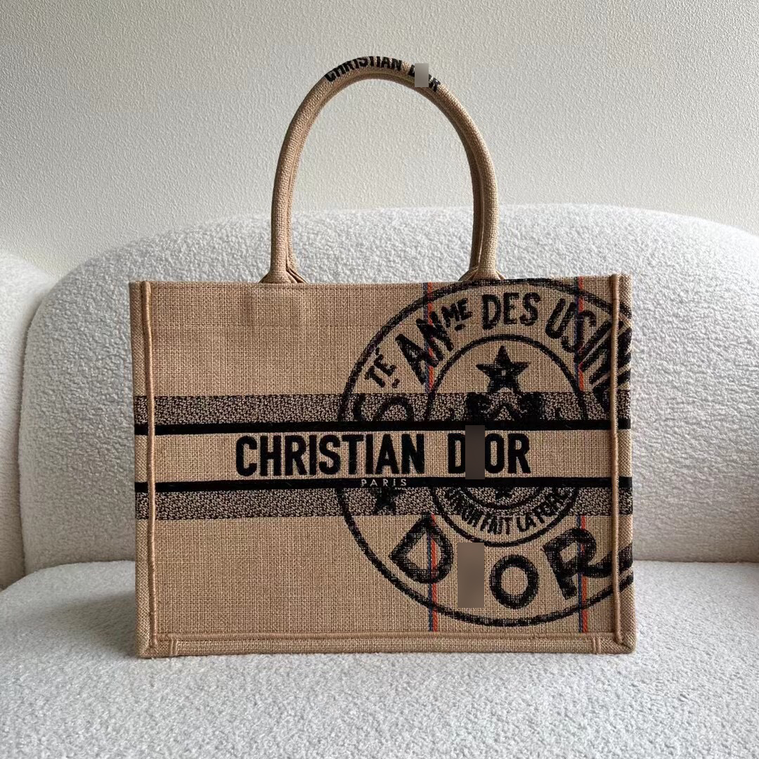 ディオールDIOR BOOK TOTE ミディアムバッグ Dior Union ジュートキャンバス M1296ZRUW_M918 詳細画像 1