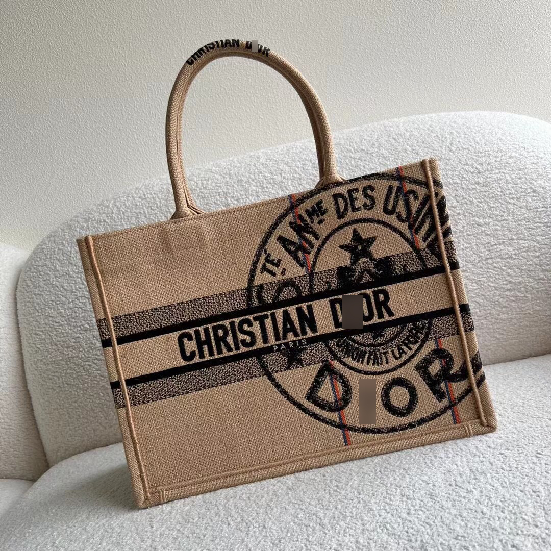 ディオールDIOR BOOK TOTE ミディアムバッグ Dior Union ジュートキャンバス M1296ZRUW_M918 詳細画像 2
