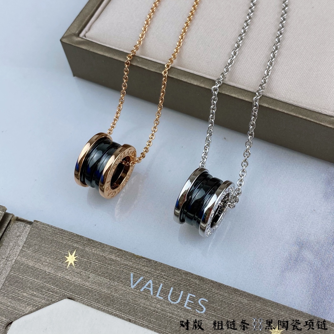 ブルガリB.Zero1コレクションブラック/ホワイトセラミックネックレスダイヤモンドCL856977-349634 詳細画像 2