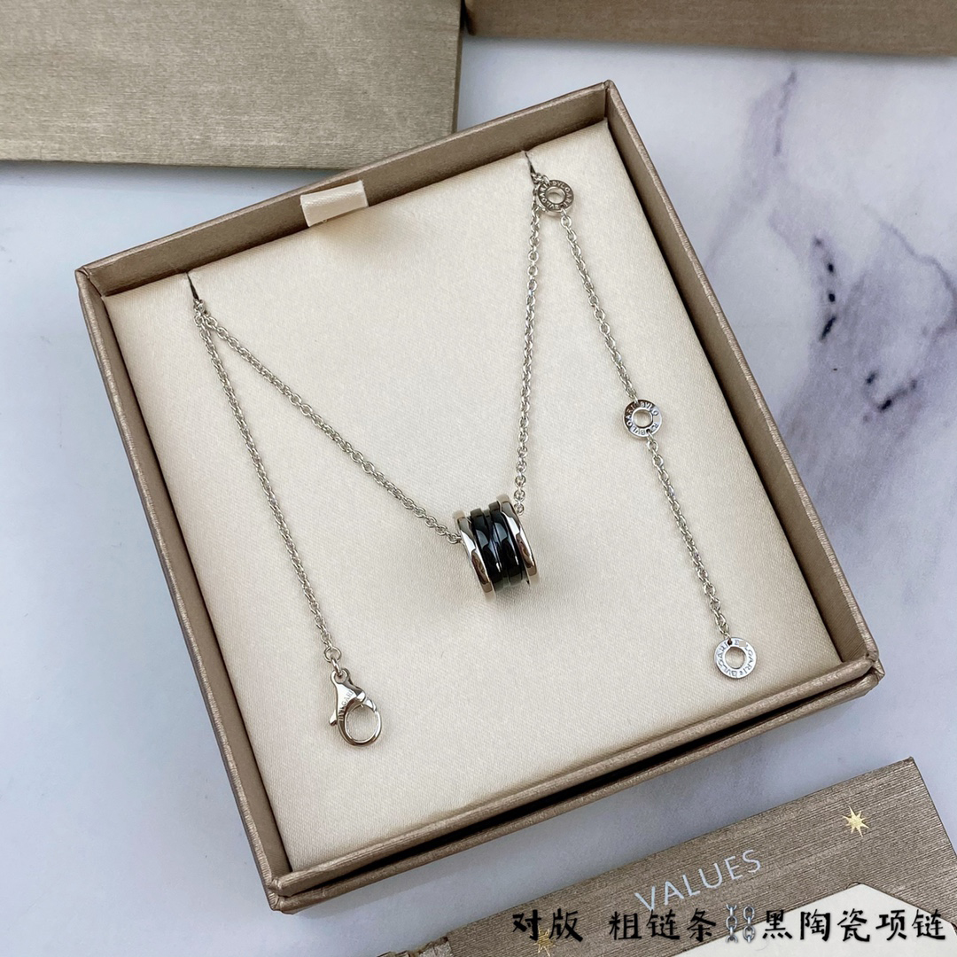 ブルガリB.Zero1コレクションブラック/ホワイトセラミックネックレスダイヤモンドCL856977-349634 詳細画像 3