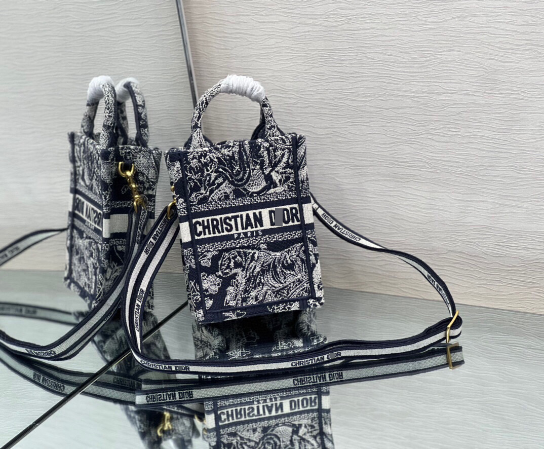 ディオールBOOK TOTE ミニ フォンバッグ リバース トワル ドゥ ジュイ エンブロイダリー S5555CRGO_M928 詳細画像 3