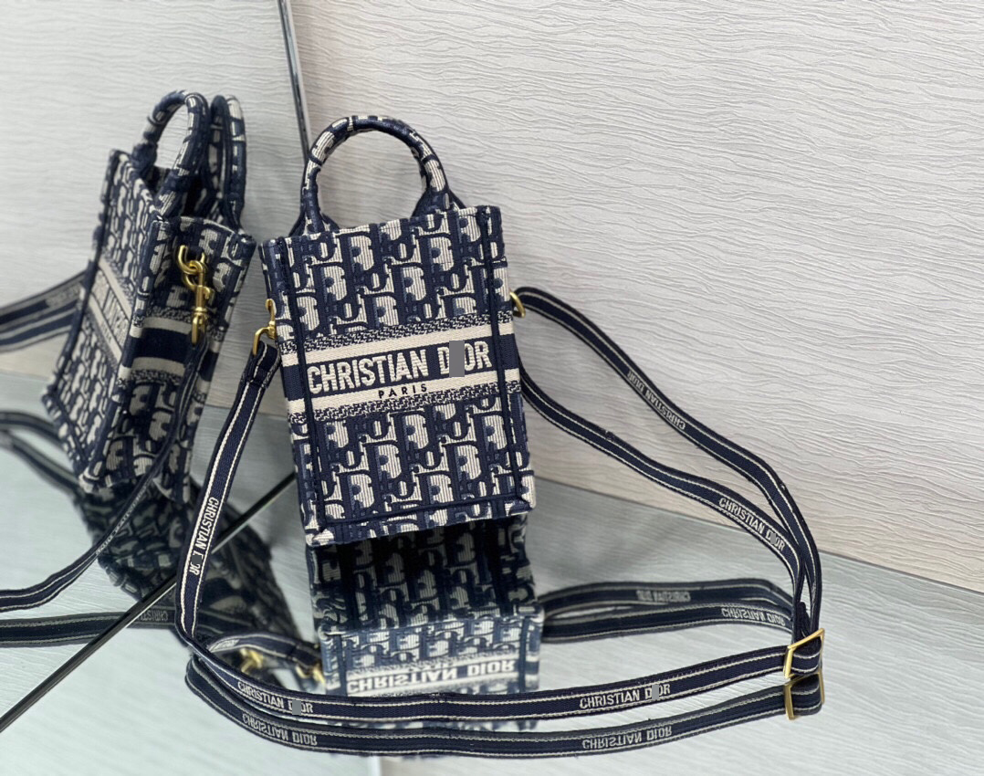 ディオールBOOK TOTE ミニ フォンバッグ オブリーク エンブロイダリー S5555CRIW_M928 詳細画像 2