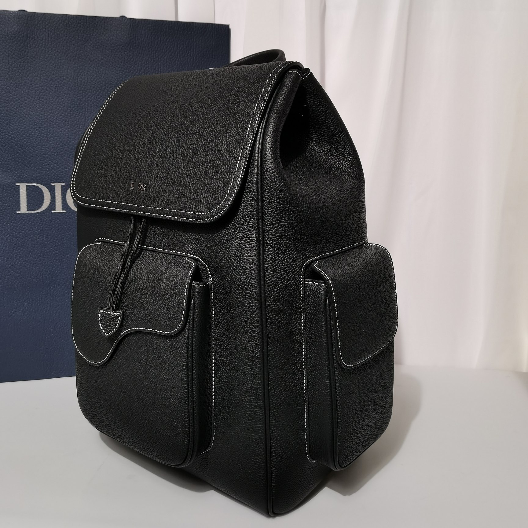 ディオールSADDLE バックパック グレインドカーフスキン 1ADBA161YKK_H00N 詳細画像 3
