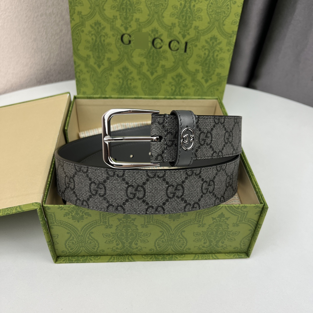 グッチインターロックG ディテールベルト グレーシルバー (3.5CM)673921 FABY3 1244 詳細画像 3