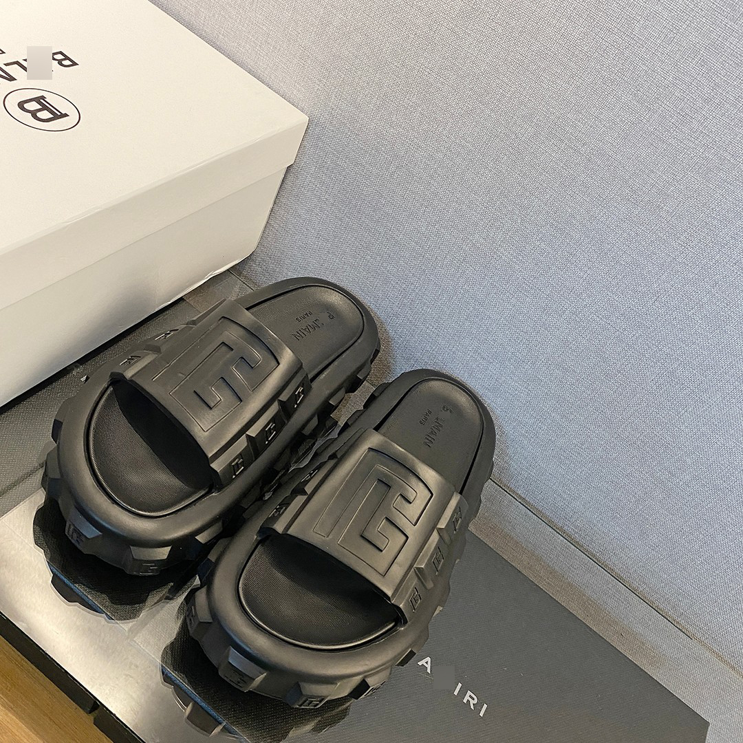 バルマンAriフラットミュールプールスライドブラックAM1UL322KEVA 詳細画像 1