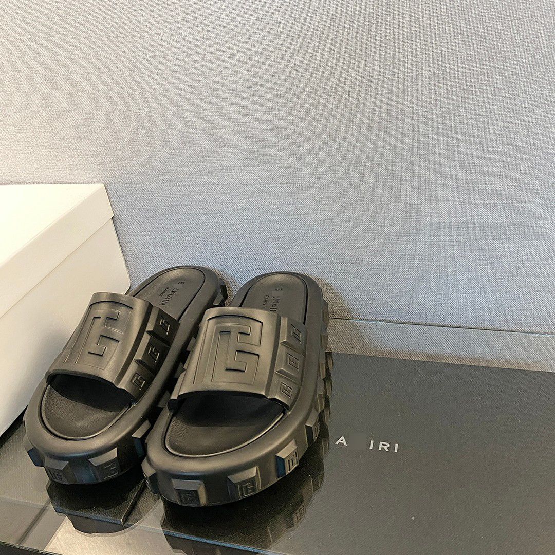 バルマンAriフラットミュールプールスライドブラックAM1UL322KEVA 詳細画像 2