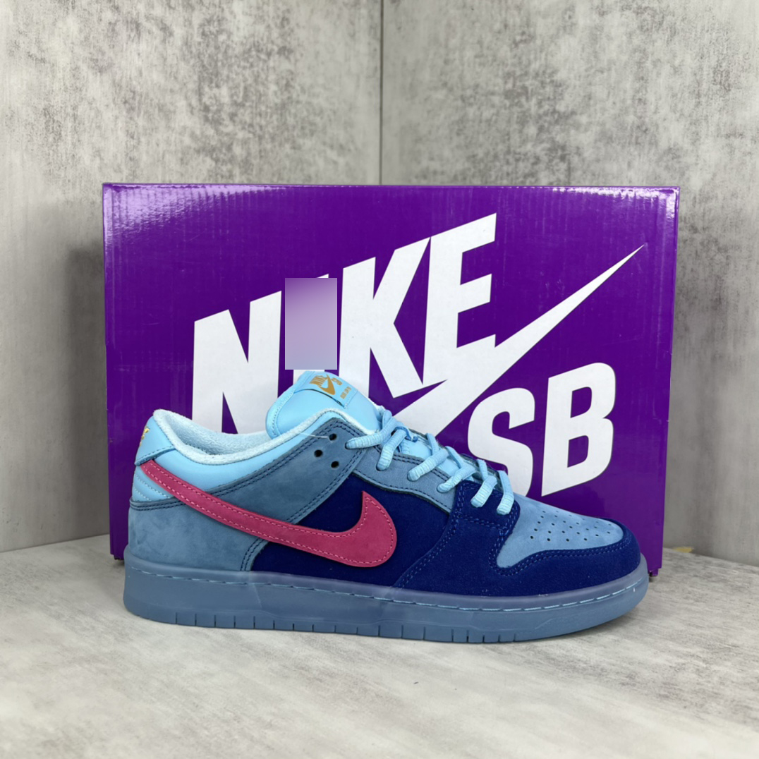 ナイキ SB Dunk Low × RUN THE JEWELS ディープロイヤルブルー&アクティブピンク (H12)DO9404 400 詳細画像 1