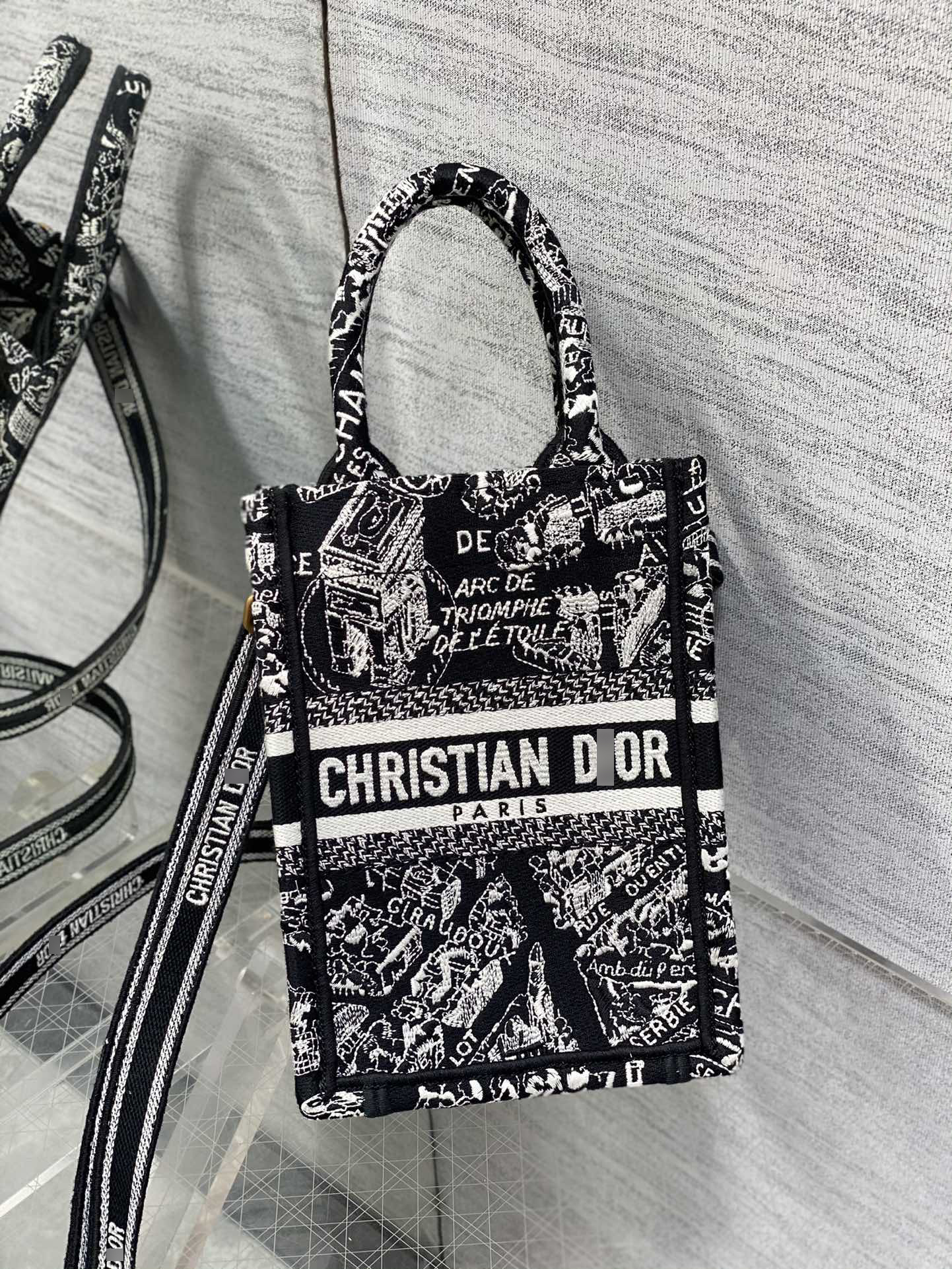 ディオールBOOK TOTE ミニ フォンバッグ Plan de Paris エンブロイダリー S5555COMP_M993 詳細画像 1