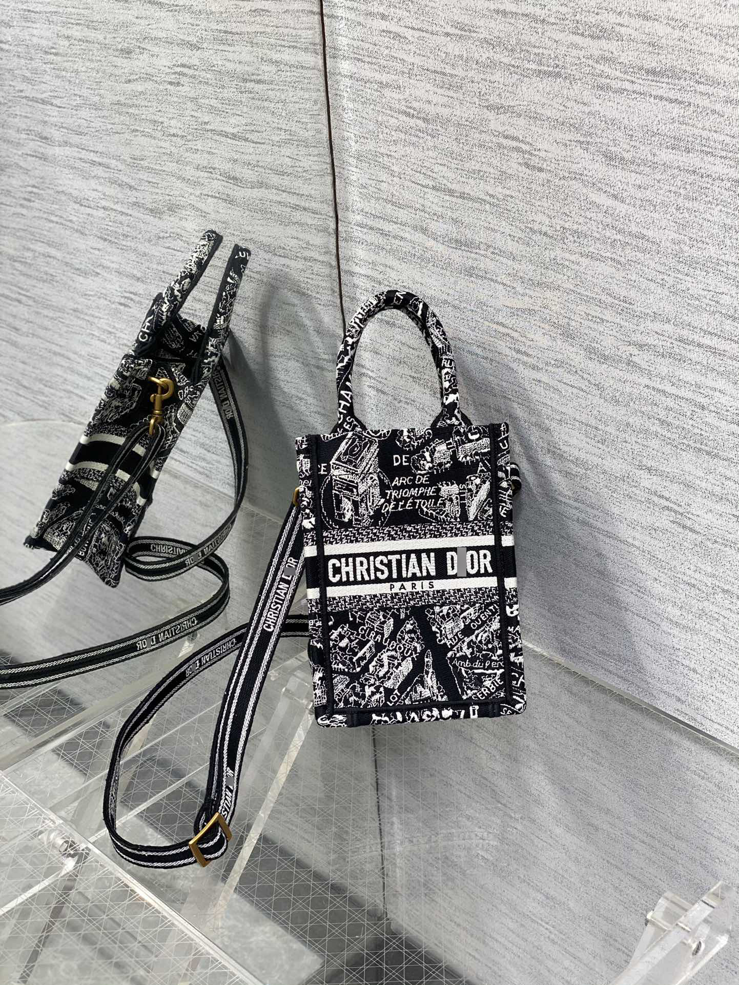 ディオールBOOK TOTE ミニ フォンバッグ Plan de Paris エンブロイダリー S5555COMP_M993 詳細画像 2