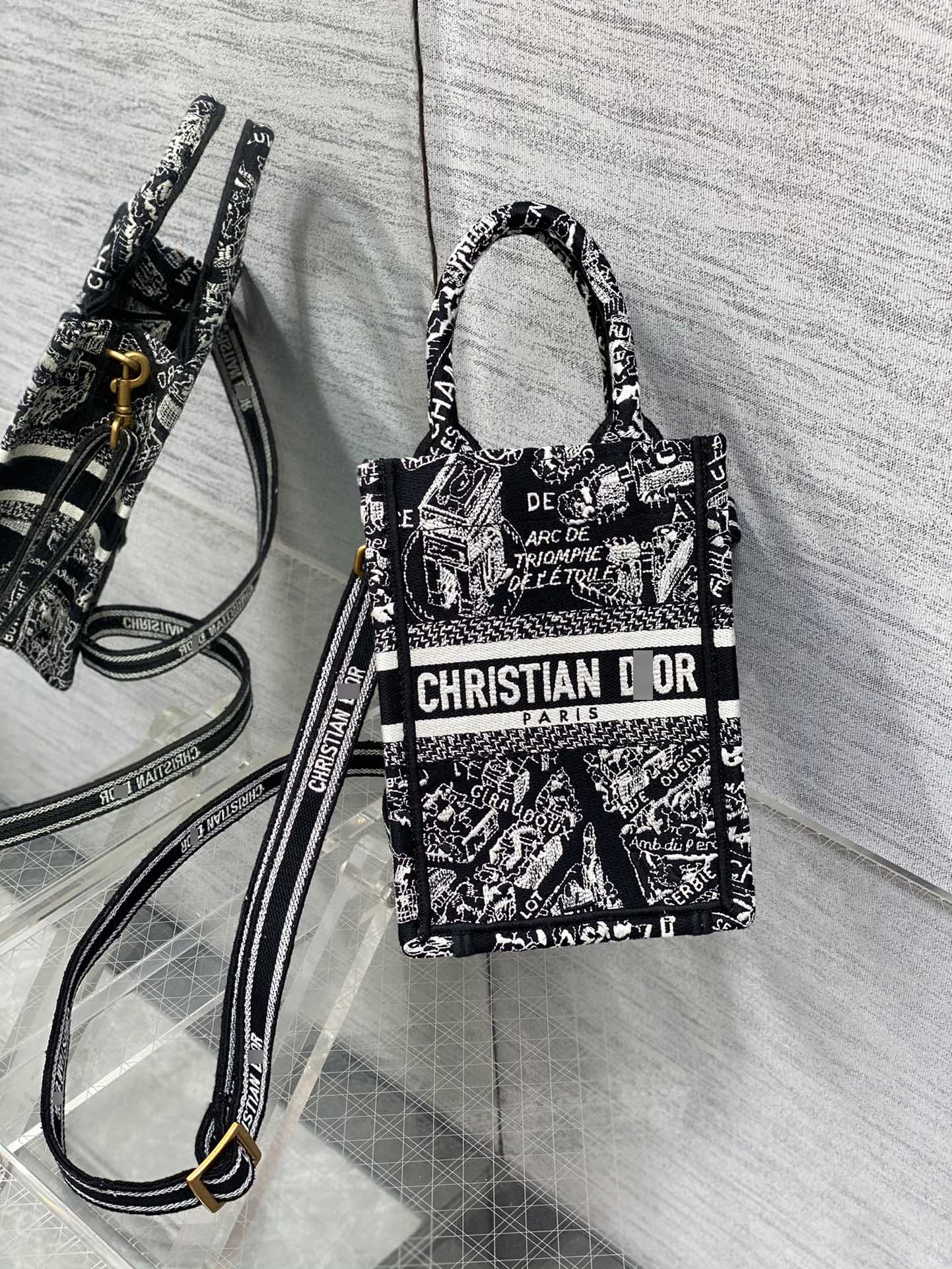 ディオールBOOK TOTE ミニ フォンバッグ Plan de Paris エンブロイダリー S5555COMP_M993 詳細画像 3