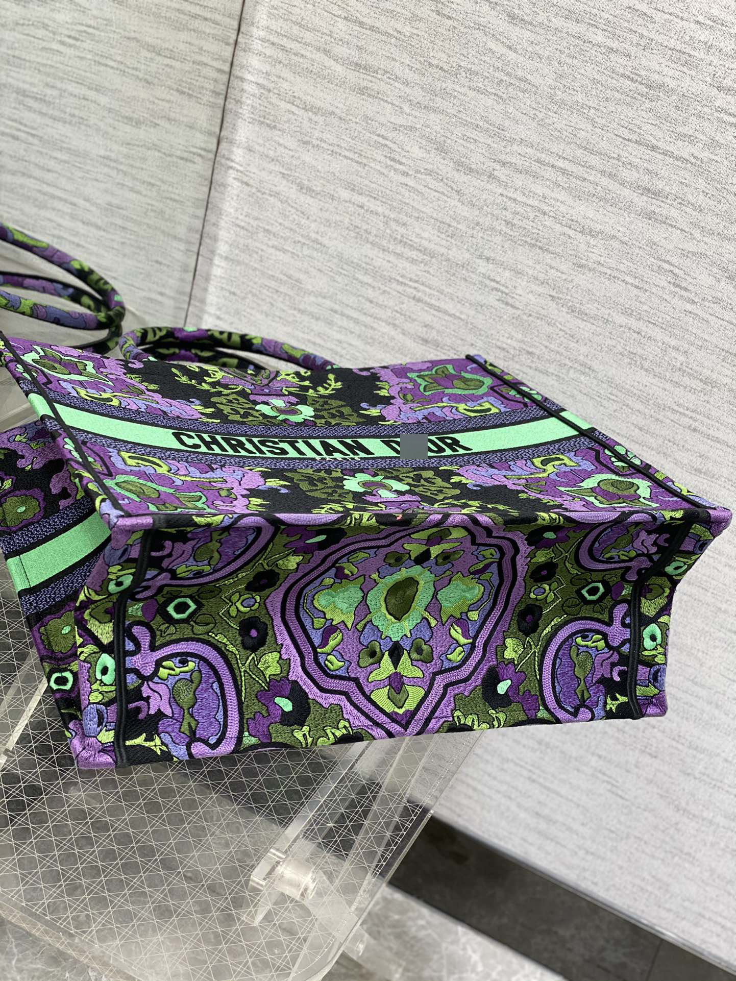 ディオールBOOK TOTE バッグ ラージ Indian Purple エンブロイダリー M1286ZESK_M19E 詳細画像 3