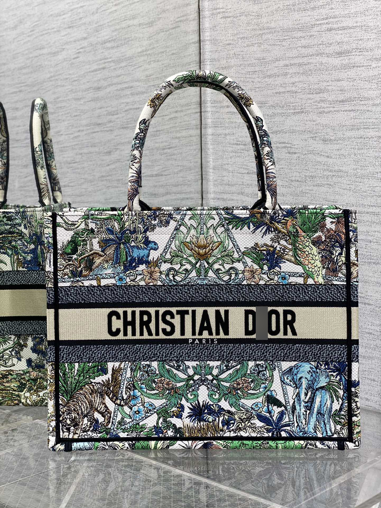 BOOK TOTE ミディアムバッグ ホワイトマルチカラーEtoile de Voyage刺繍 M1296ZEBN_M933 詳細画像 1