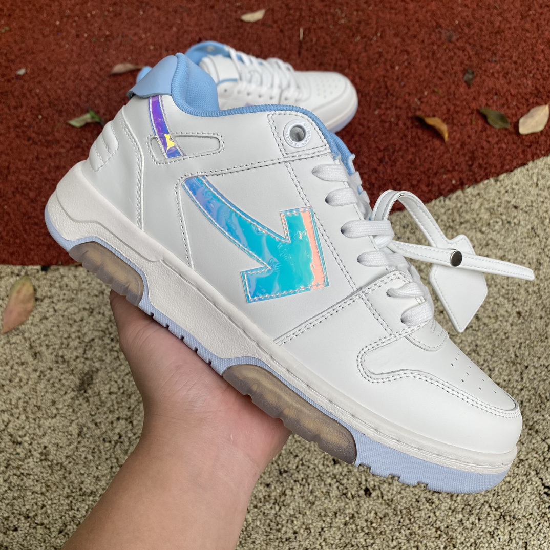 Out of Office OOO Low Tops ホワイト アイリデセントブルー OMIA189F21LEA0030181 詳細画像 1