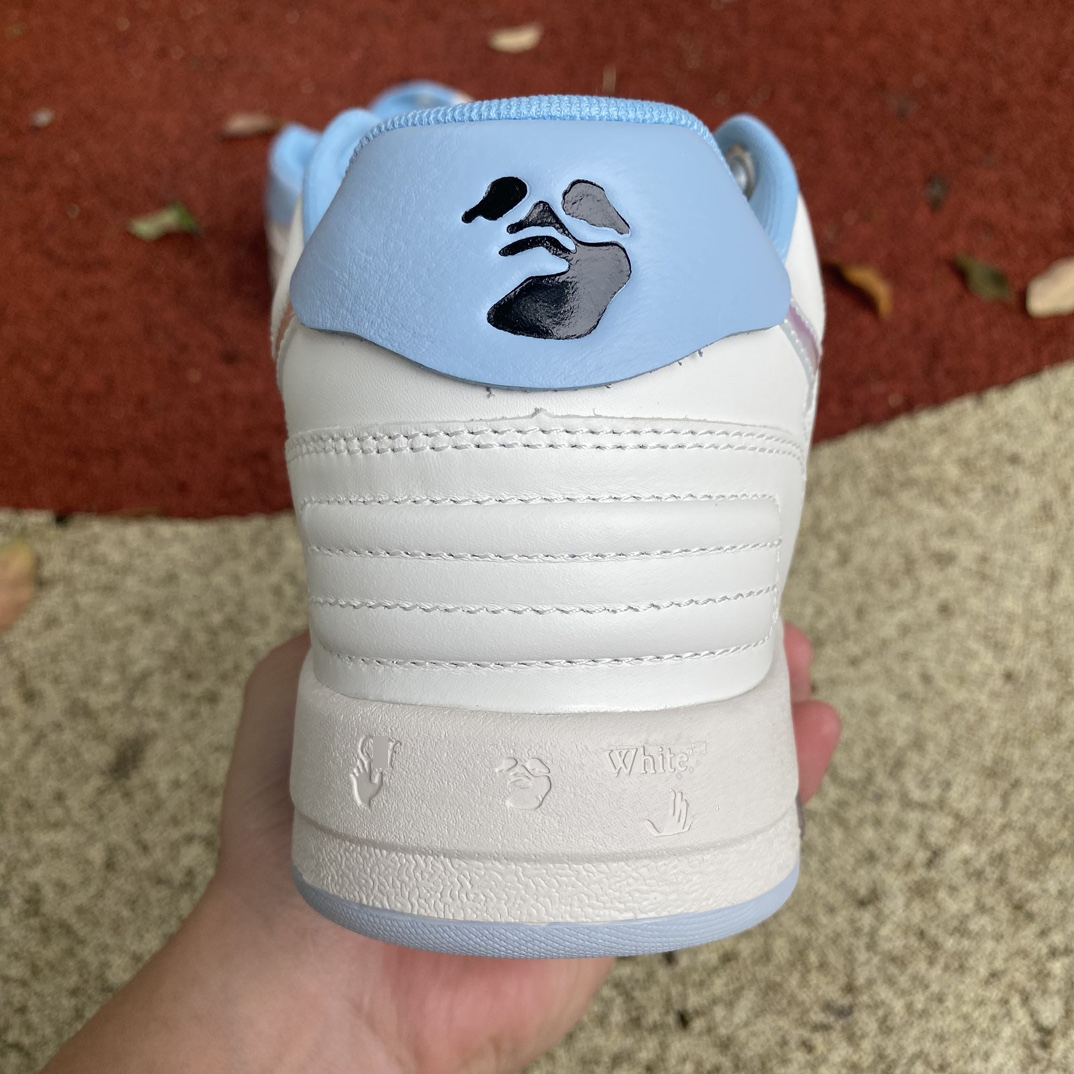 Out of Office OOO Low Tops ホワイト アイリデセントブルー OMIA189F21LEA0030181 詳細画像 2