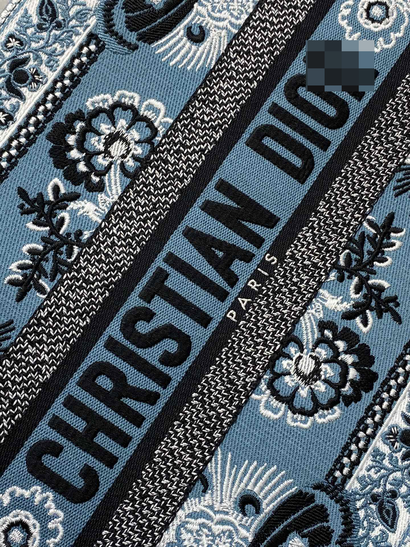 ディオール ミディアム ブック トート ベージュ マルチカラー バタフライ バンダナ 刺繍 M1296ZESE_M49E 詳細画像 2