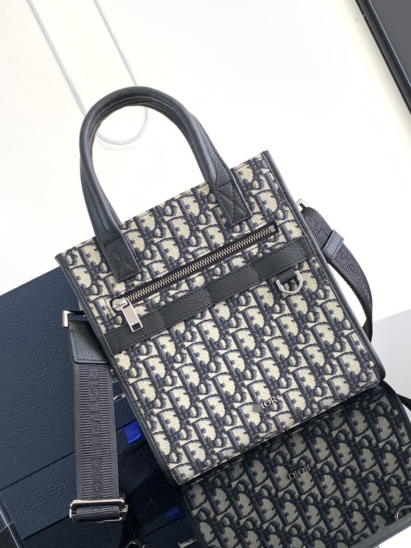 ディオール サファリ ノースサウス トートバッグ ベージュ×ブラック Dior オブリーク ジャガード 1ESPO311YKY_H27E 詳細画像 1