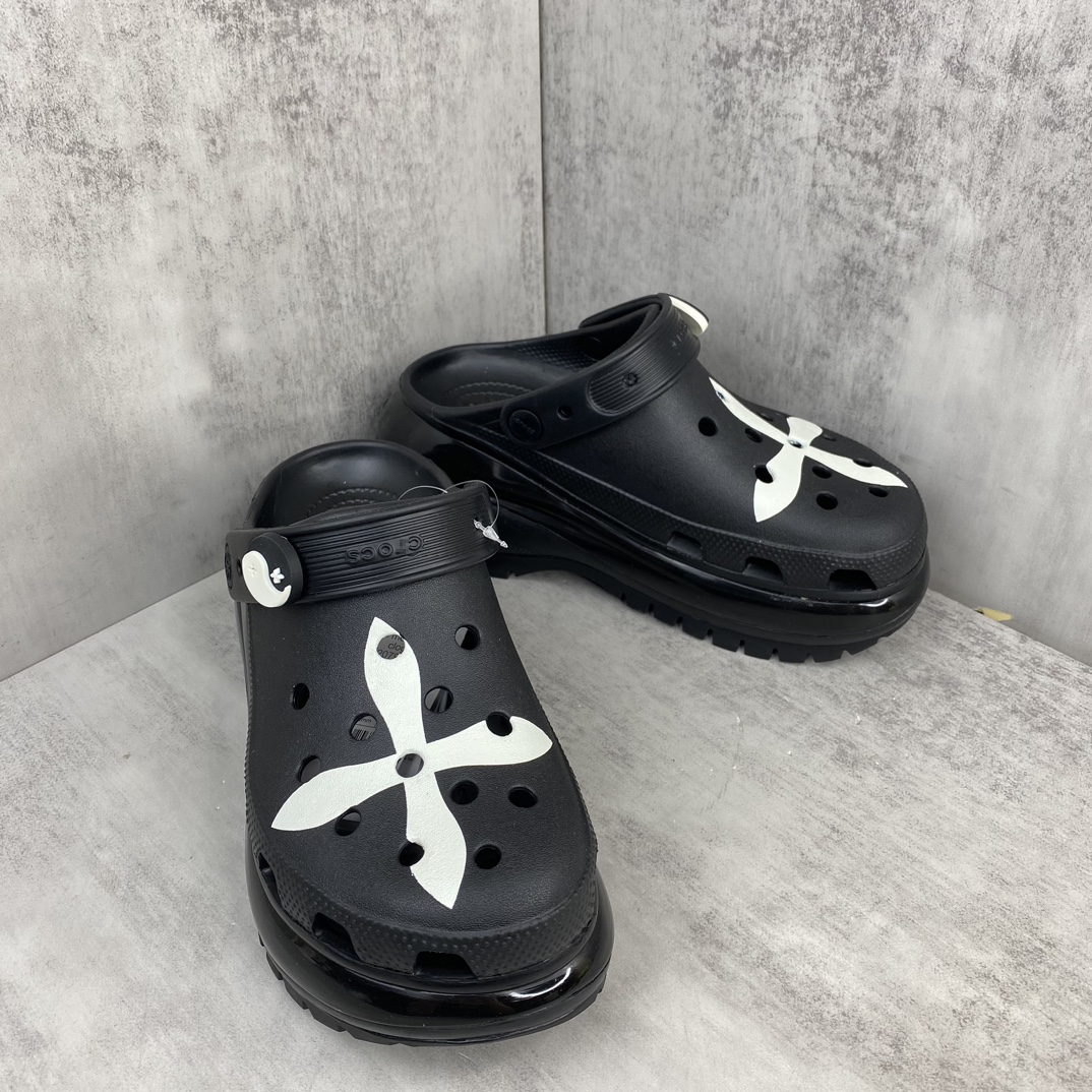 SMFK X クロックス ブラック アンド ホワイト クロス クロッグ 詳細画像 2