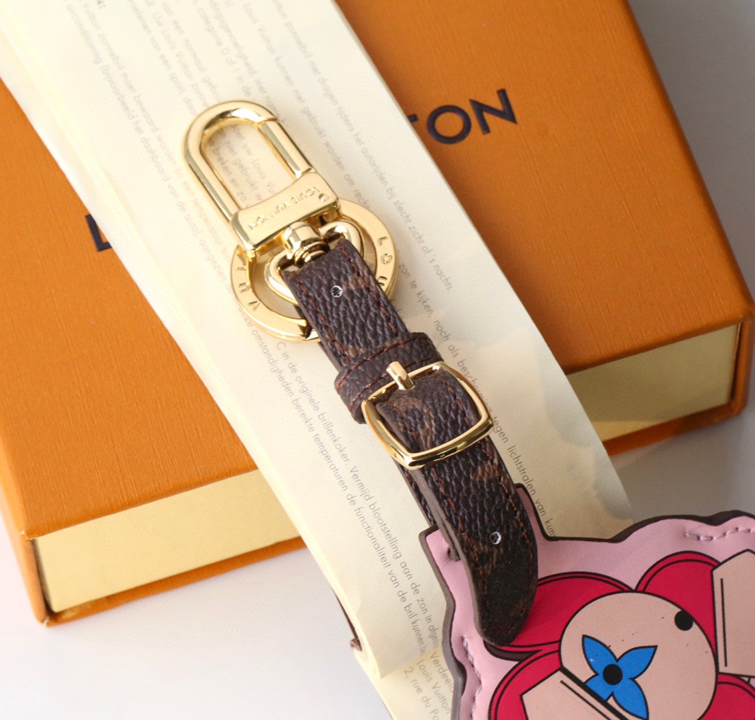 ルイ・ヴィトン キーホルダー バッグ 装飾 かわいい ペンダント ピンク ひまわり かわいい ペンダント ラゲッジ スタイル スリング バックパック キーホルダー ストラップ 詳細画像 3