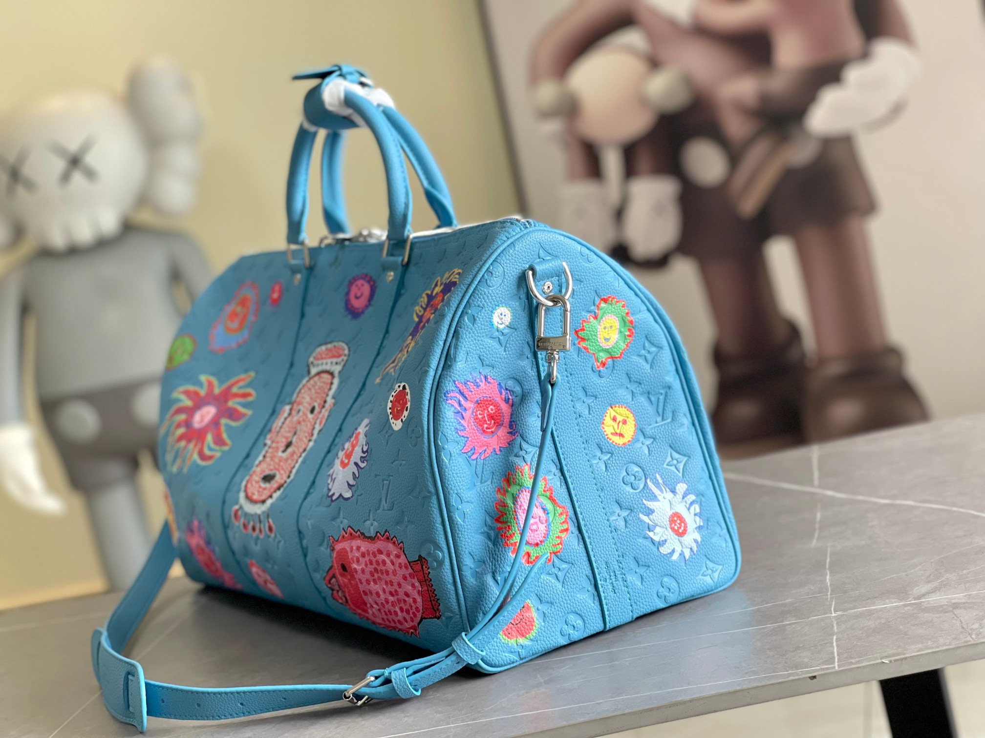 ルイヴィトン LV x YK キーポル 50 ブルー M21713 詳細画像 2