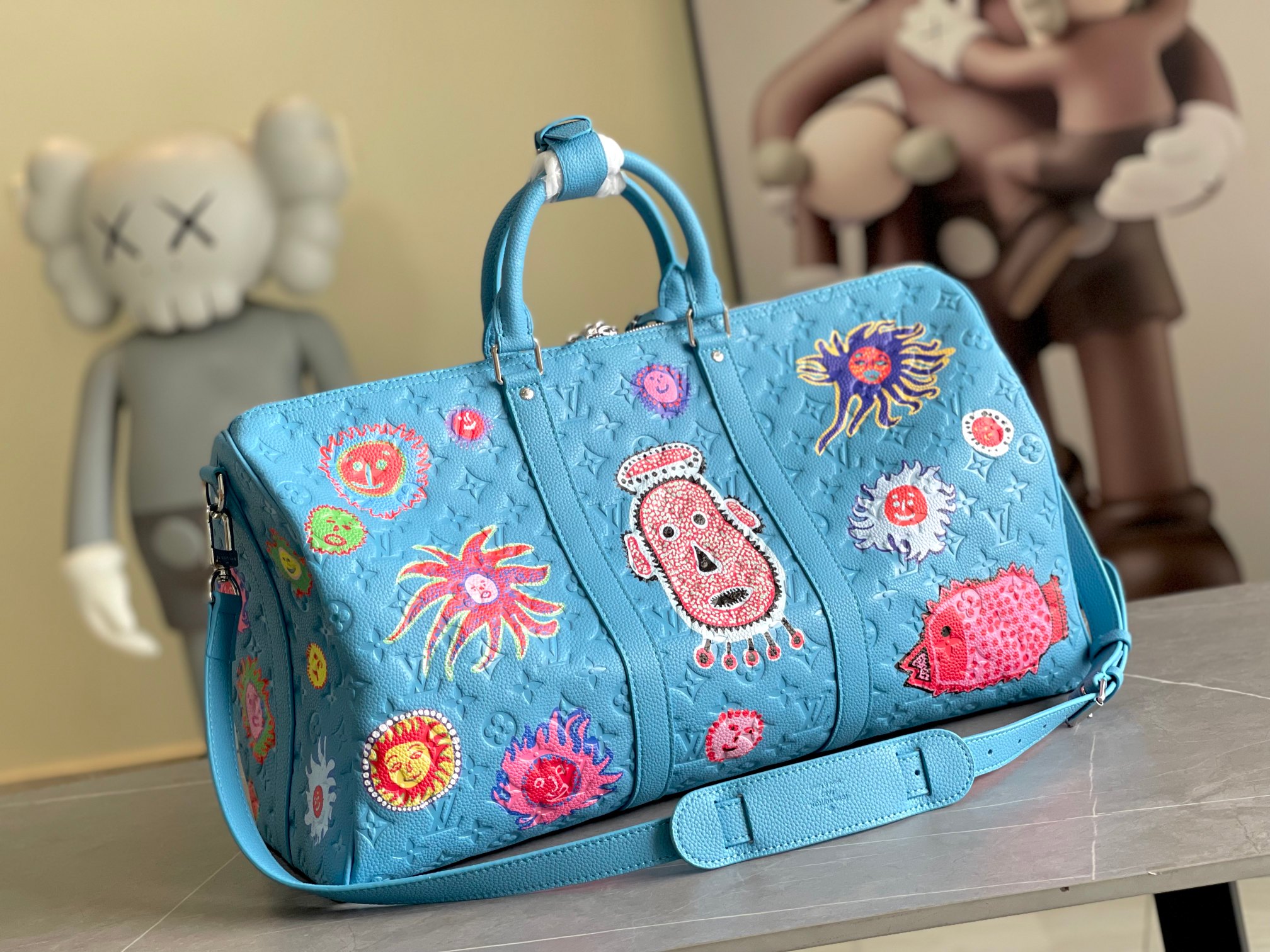 ルイヴィトン LV x YK キーポル 50 ブルー M21713 詳細画像 3
