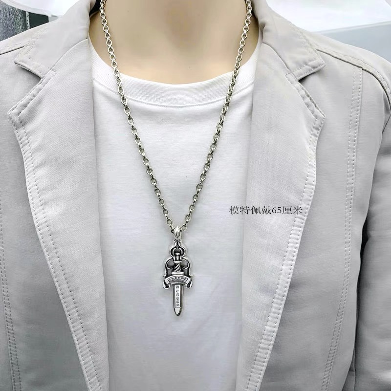クロームハーツクロススターリングシルバーネックレス 詳細画像 1
