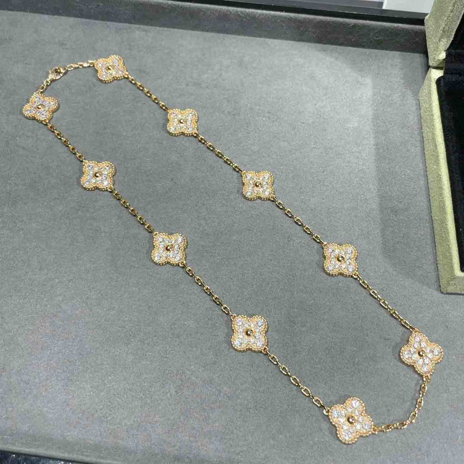 ヴィンテージ アルハンブラ ネックレス イエローゴールド マザーオブパール 詳細画像 2
