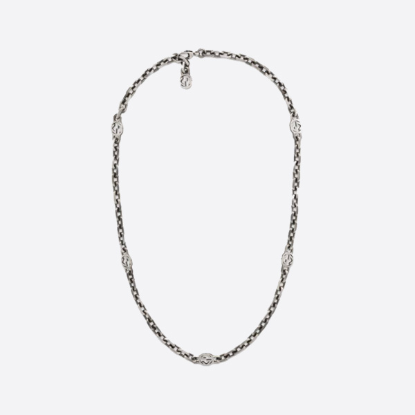 グッチインターロッキングGディテールシルバーネックレス616941J8400 0811 画像 1
