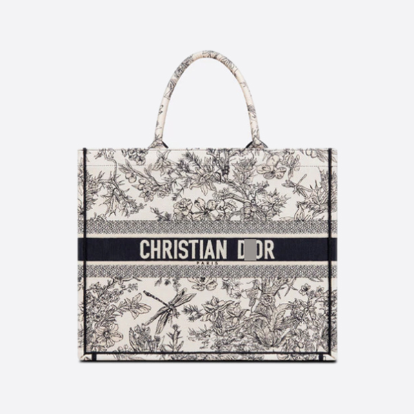ディオールBOOK TOTEBAGブルートワルドジュイフラワー刺繡M1286ZTQW_M808 画像 1