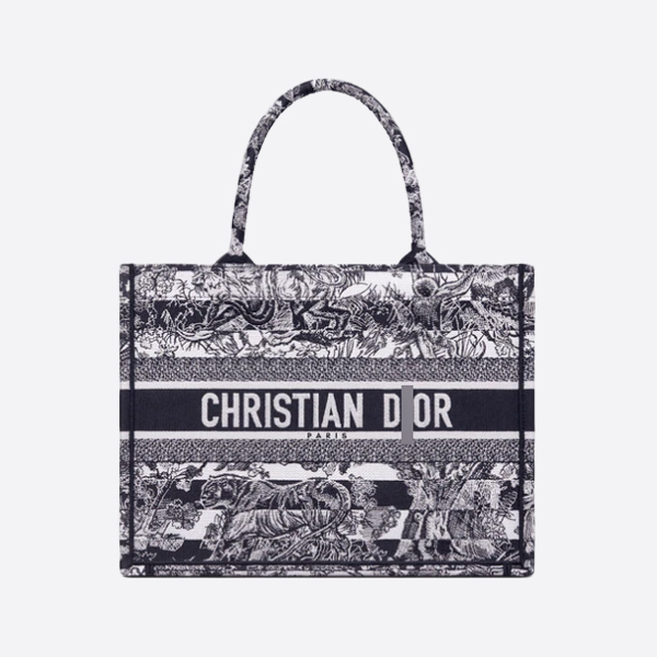 ディオールBOOK TOTE ミディアムバッグ トワル ドゥ ジュイ ストライプ エンブロイダリー M1296ZRLP_M928 画像 1
