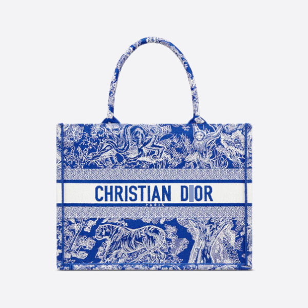 ディオールBOOK TOTE ミディアムバッグ リバース トワル ドゥ ジュイ エンブロイダリー M1296ZROC_M808 画像 1