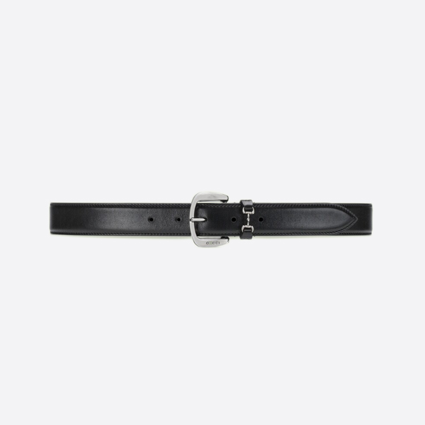 グッチホースビットディテールベルトブラックシルバー(3.0CM)700338 0YA0N 1000 画像 1