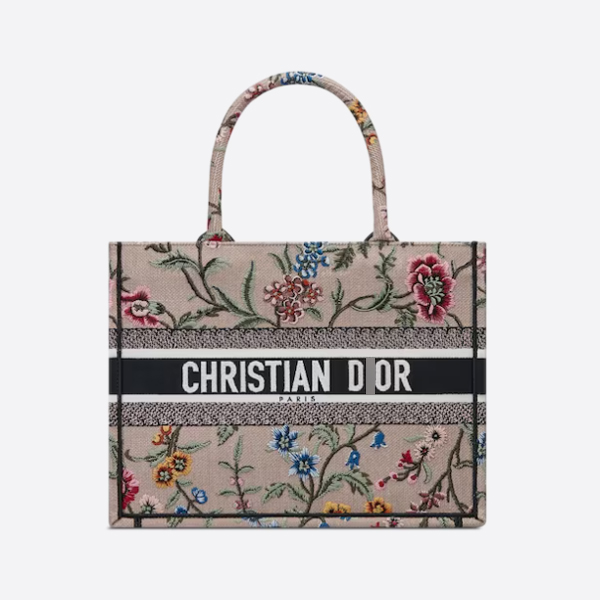 【オンライン限定】ディオールBOOK TOTE ミディアムバッグ Petites Fleurs エンブロイダリー M1296ZEAU_M912 画像 1