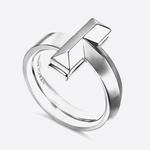 ティファニーT ワン リング ホワイトゴールド、幅 4.5mm 69277462 画像 1