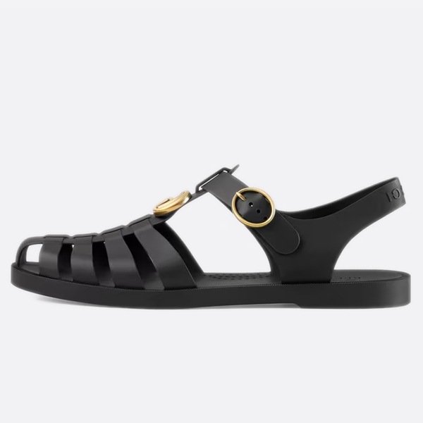 グッチブラック ゴムバックル ストラップ サンダル 463463 J8700 1000 画像 1