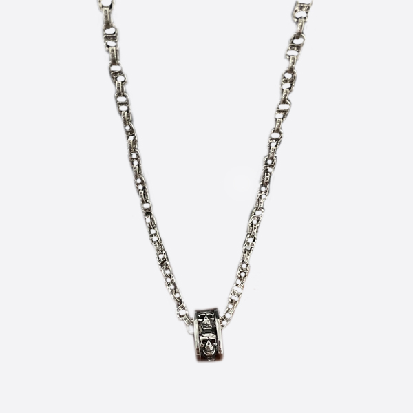 クラシック レトロ スカルリング ペンダント シルバー 画像 1