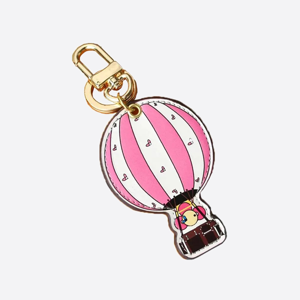 ルイヴィトン キーチェン バッグ飾り 可愛い 吊り飾り ピンク ひまわり かわいい オーナメント 熱気球型 シュリング バックパックキーチェーン 飾り付 画像 1