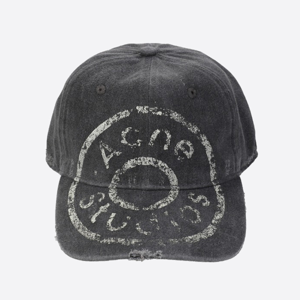 アクネ ストゥディオズ ウォッシュド デニム ロゴ キャップ ブラック FN-UX-HATS000288 画像 1