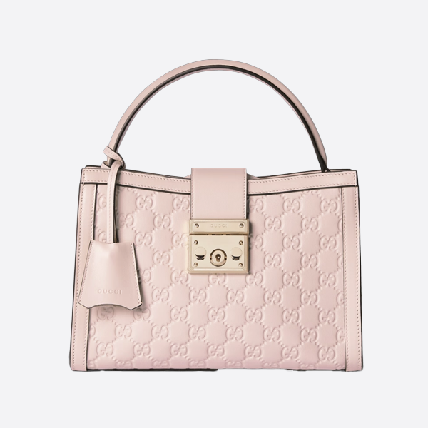 グッチ ピンク エンボス加工 ハンドバッグ 838992 画像 1