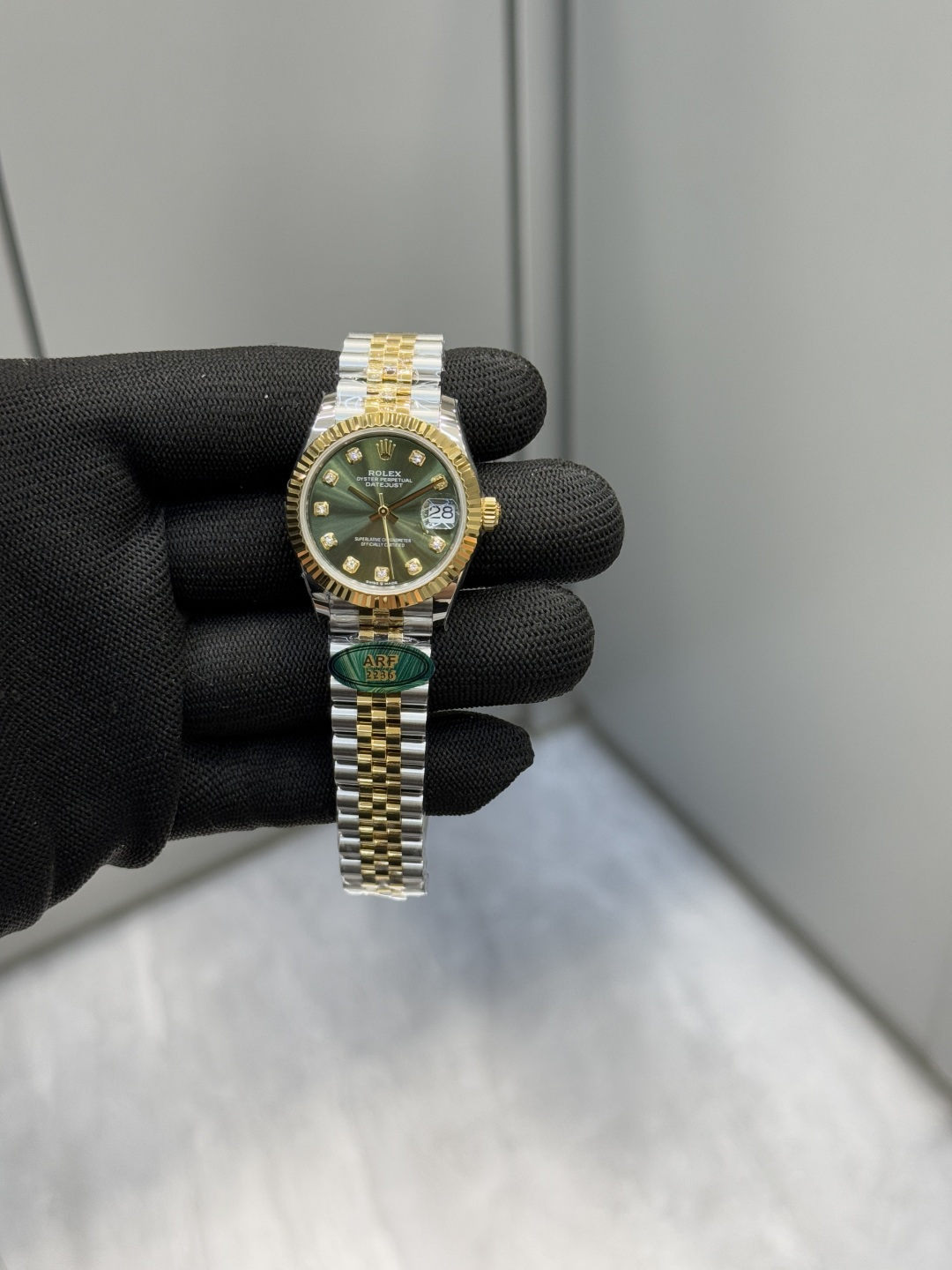 ロレックス デイトジャスト 31mm グリーン ダイヤモンドダイヤル 詳細画像 2