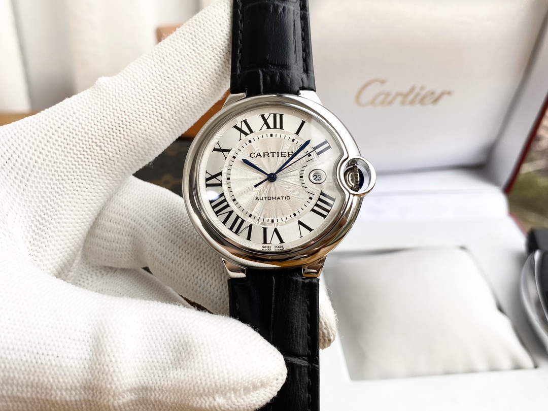 カルティエ バロン ブルー ドゥ カルティエ 42mm シルバー イエローゴールド ウォッチ 詳細画像 1