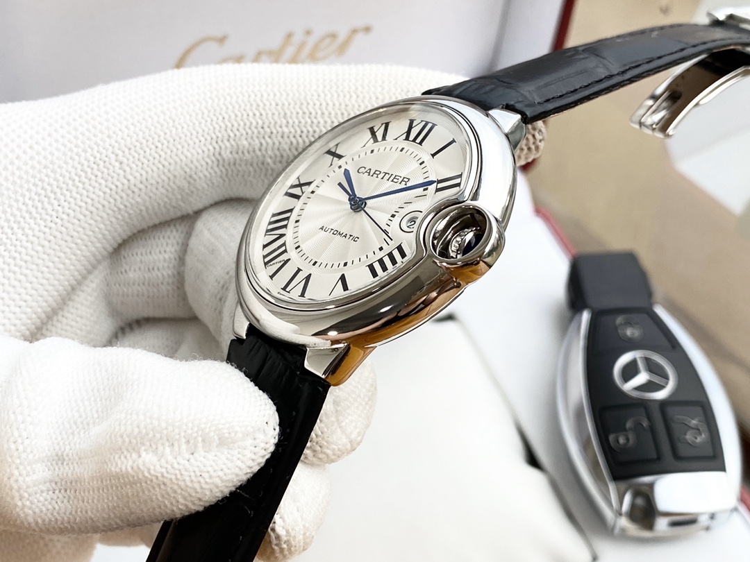 カルティエ バロン ブルー ドゥ カルティエ 42mm シルバー イエローゴールド ウォッチ 画像 5