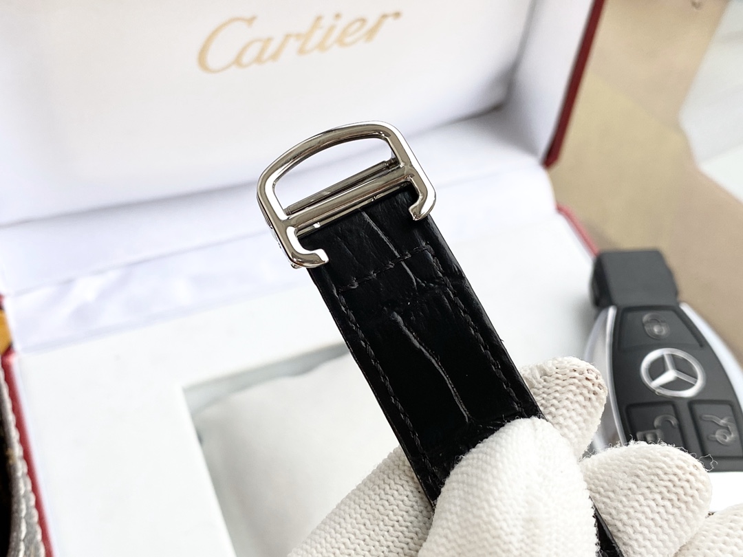 カルティエ バロン ブルー ドゥ カルティエ 42mm シルバー イエローゴールド ウォッチ 画像 7