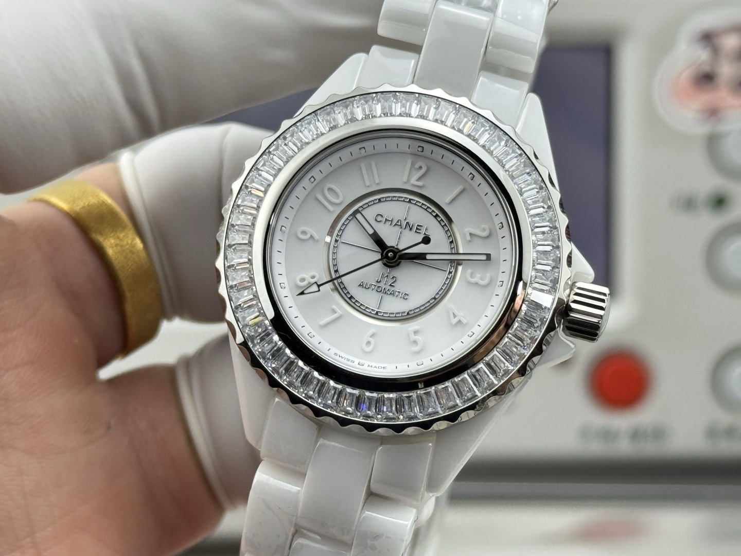 シャネル J12 セラミック シルバー オレンジ ウォッチ 画像 4