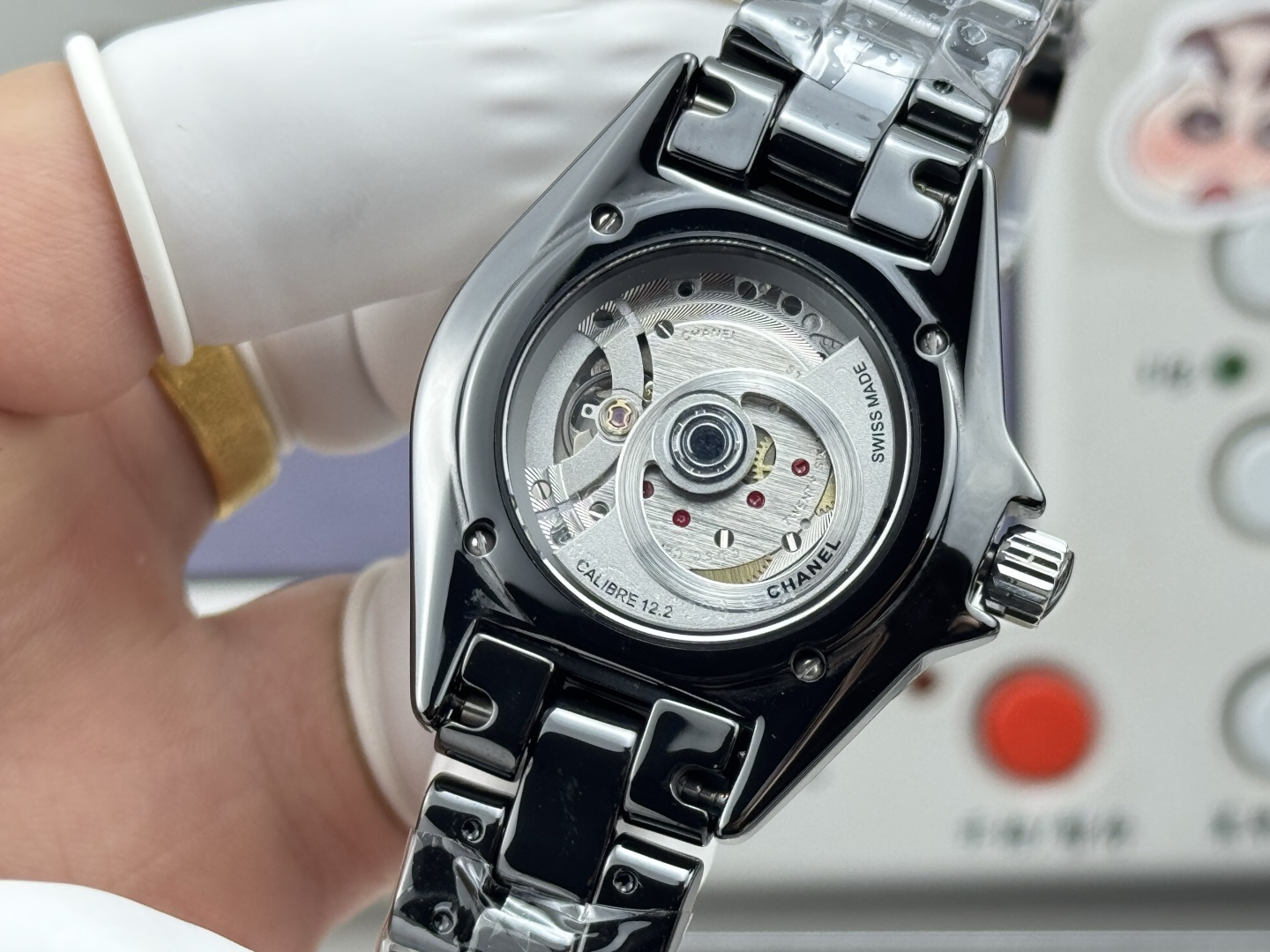 シャネル J12 セラミック シルバー オレンジ ウォッチ 画像 8